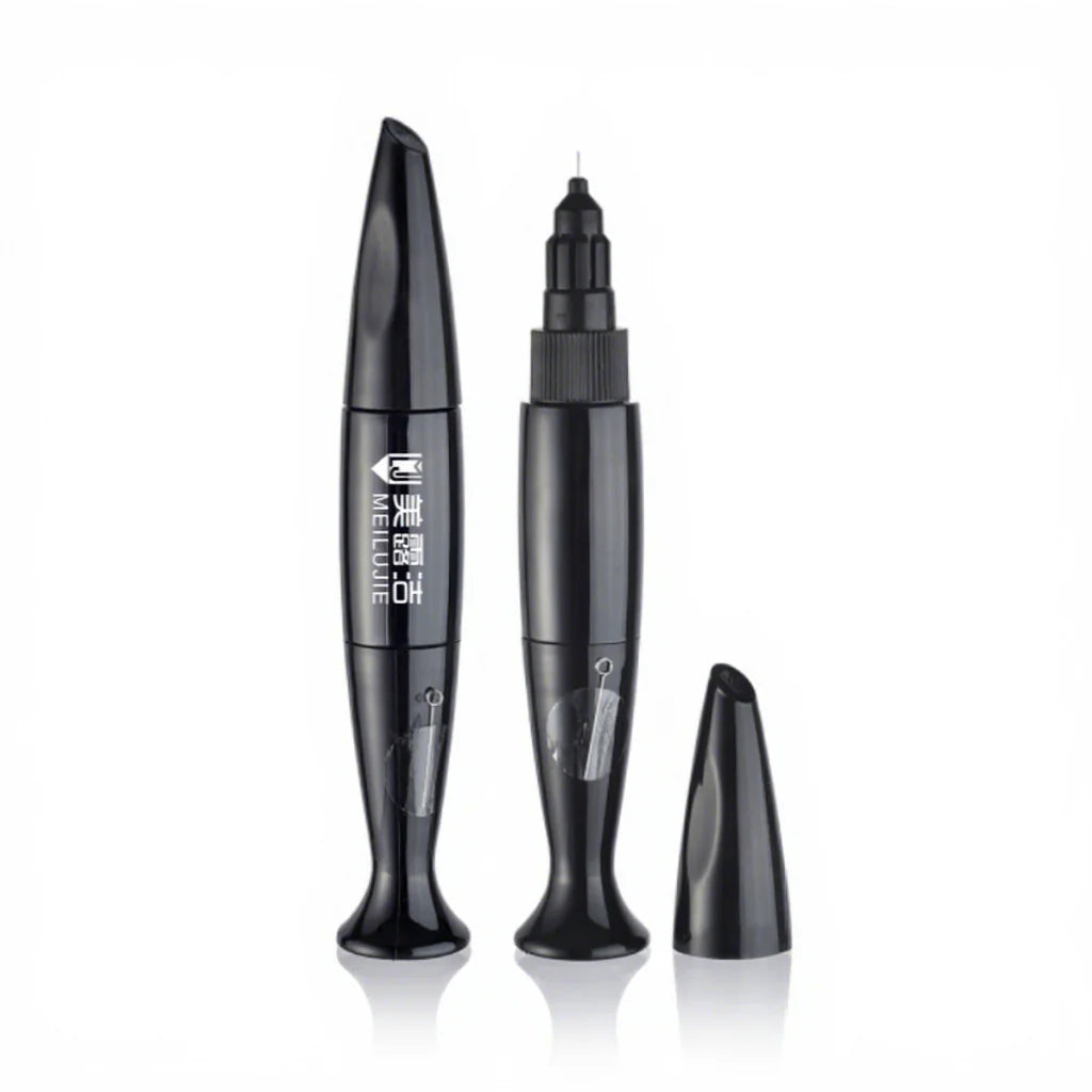 Customized 12ML Pen Shape Nail Art Pen PP/PA Body Black Point Soft Squeeze Tube Screw Cap Silk Screen Printing