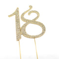 Hot Sale Alloy Rhinestone Number Cake Topper 12cm High Double Number 15/16/18/21 Cake Topper for Birthday Wedding Party