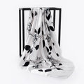 Women's Versatile square Scarf Oil Painting Rose Flower Pattern Printed Silk Scarf Travel Sun protection Shawl Women