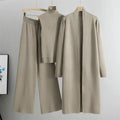 Casual Knitting Women's Three Pieces Sets Sweaters Leggings Vest Jacket Long Cardigan 3 Pieces Outwear Sets Homwear for Women