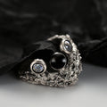 ICEBELA Jewelry S925 Sterling Silver French Vintage Ring Lady Crown Zircon With Diamond Drop Glaze Irregular Grain Ring