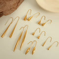 Fashion Stainless Steel Metal Geometry Waterdrop Shape Earrings Gold Color Plated Waterproof New Statement Jewelry