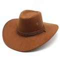 Artificial Chamois Leather Western Cowboy Top Hat Cross-border Hot Autumn and Winter Woolen Jazz Hats Fedora Felt Hat