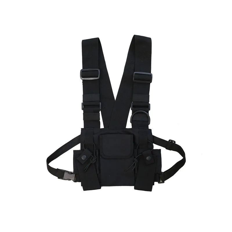 Multi-pocket Vest Hip Hop Streetwear Bag Functional Tactical Harness Chest Rig Pack for Women Men