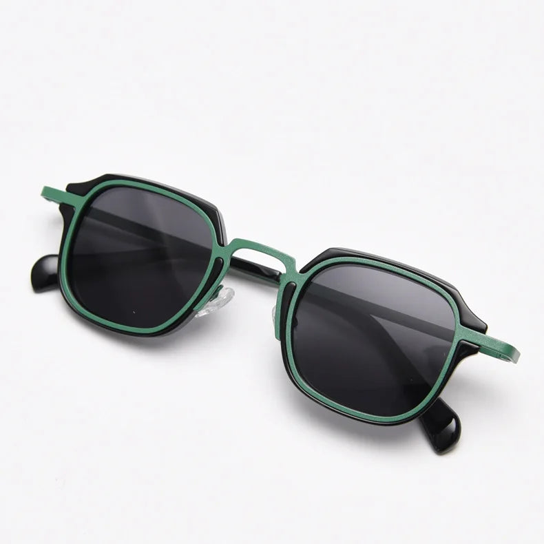 Retro Steampunk Designer Mens Square Shades Sun Glasses Vintage Men Punk Sunglasses