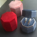 Luxury High End Creative Couple Single or Double Rings Box Velvet Wedding Engagement Boxes Can Pack 2 Rings for Ceremony