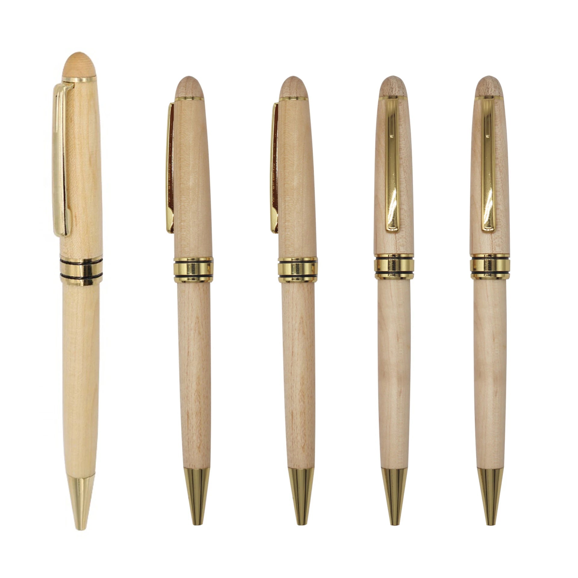 Natural Wood Color Sports Logo Pen VIP Advertising Gift 1.0mm Writing Width Premium Bamboo Wood Environment-protective Ink Black