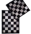 Hot Selling Custom Reusable Modern Black and White Squares Chess Board Leather Serving Tray Decorative Restaurant Hotel Tray