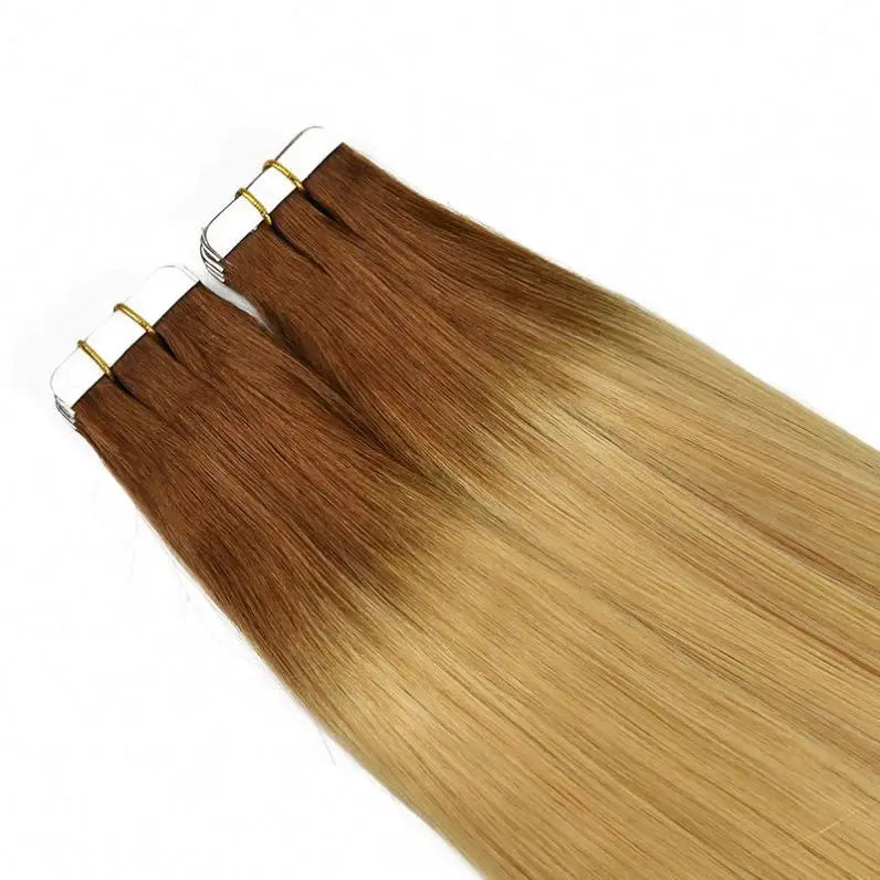 100% Human Russian Hair Tape Extensions Remy Double Drawn Machine Double Weft Straight