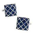 Wholesale Silver Square Metal Navy Enamel Cufflinks Custom Mens Cufflinks