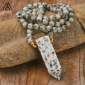 Tianshan Bluestone Mala Beads Necklace  Handmade Prayer Jewelry Mala Necklaces for Women Yoga Meditation