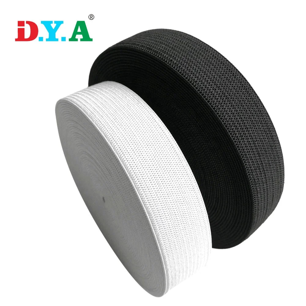 Low MOQ Stock Sewing Elastic Tape Black and White 4cm Knitted Rubber Elastic Band for Garment Waistband