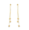Fashion Long 925 Silver Post Floral Dangle Earring Cz Zircon Flower Tassel Earring for Women Girls Jewelry Hot Sales