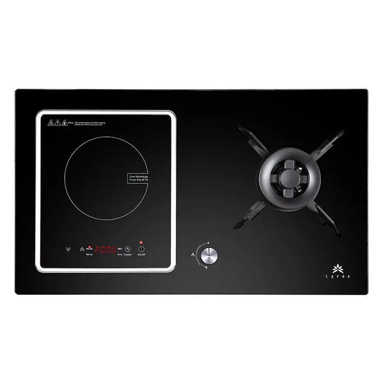 Lyroe Built-In 2 Burners Detachable Smooth Electric Ceramic Gas Stove for Cooking Induction+Cookers
