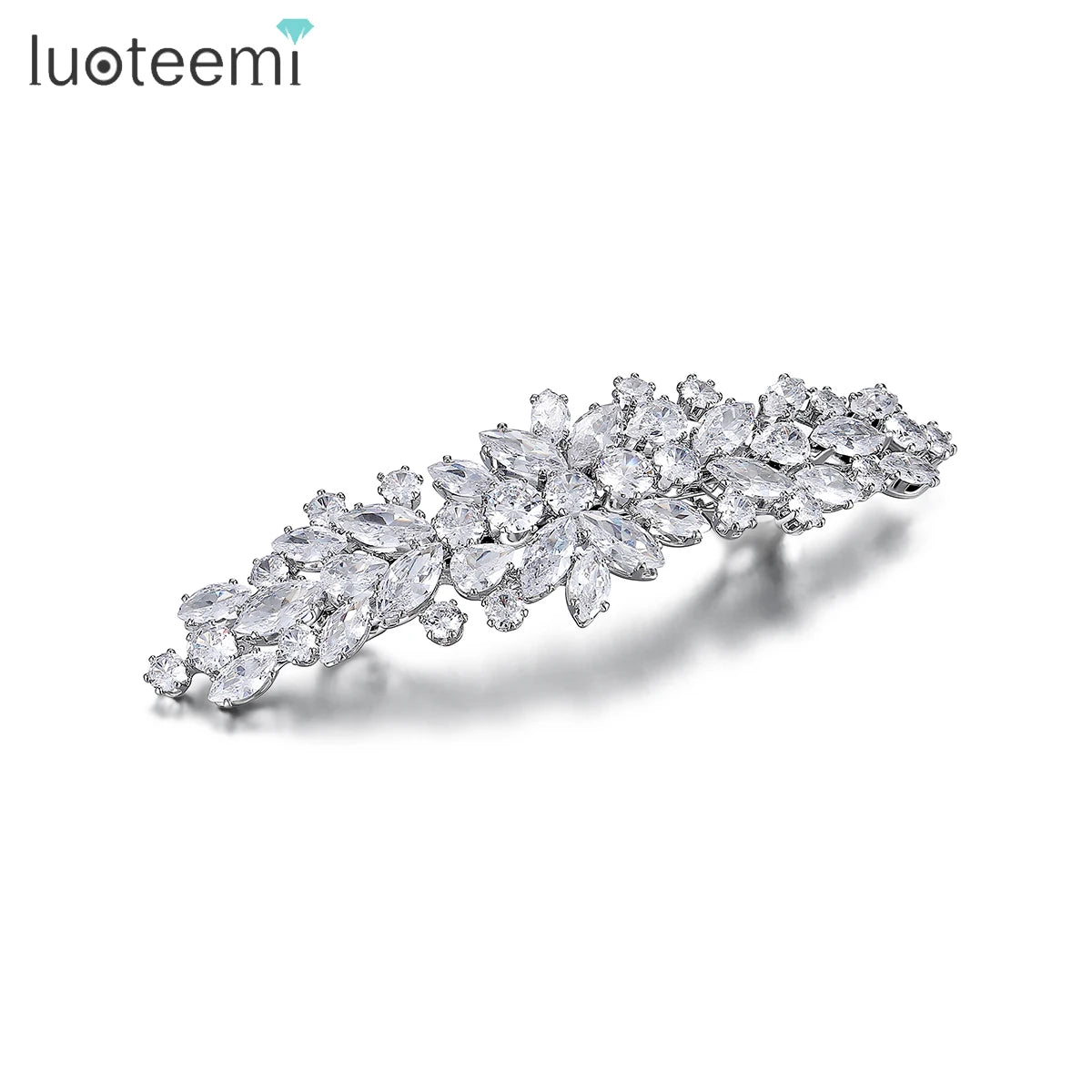 LUOTEEMI Bridal Party Wedding Luxury Jewelry Designer Stylist Korean Clip Pin for Girl Hair Accessories Woman
