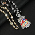 JWY New Arrival Cubic Zircon Pendant Chain for Men Hip Hop Jewelry with Big Black and White Pearls Necklace