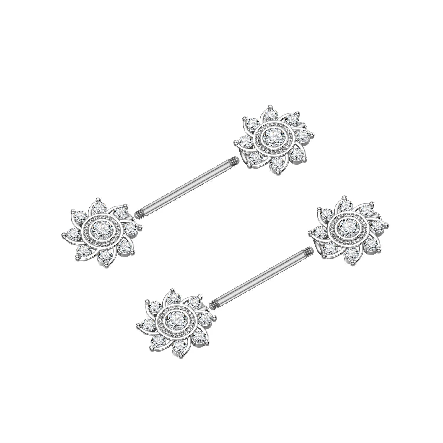 10Pair/set Wind Fire Wheel Cutest Nipple Rings Trendy Stainless Steel Body Jewelry Zircon for Engagement Gift Packaging for