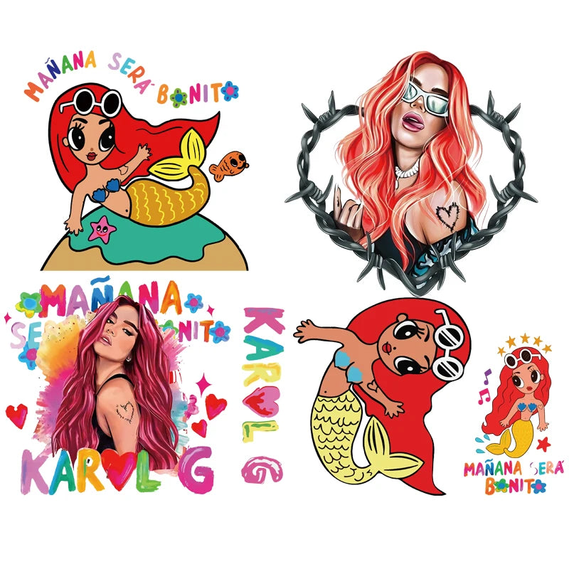 Wholesale Custom Karol G Screen Print Dark Heat Transfer Paper for Plastic Tshirt Ready to Press Heat Transfer Designs
