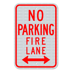 High Visibility Reflective No Parking Sign Fire Line Aluminum Traffic Road Warning Signs with Custom Logo and Sizes for Safety