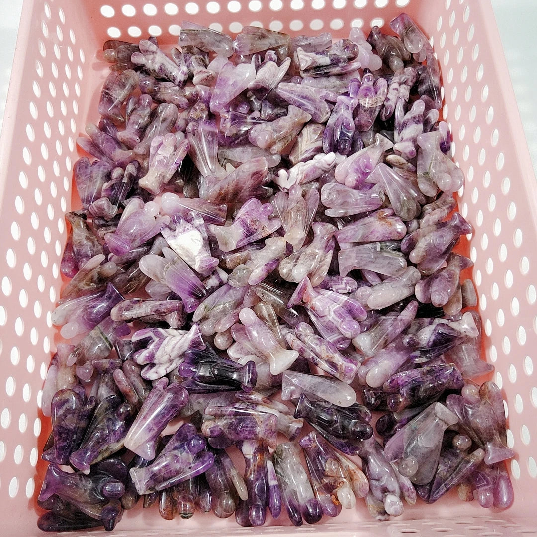 Huiying Wholesale Natural 1.5 Inch Amethyst Stones Angel for Spiritual Gift Crafts