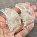 2026 Wholesale Natural clear Quartz Moon Face Hand Carved Crystal Moon