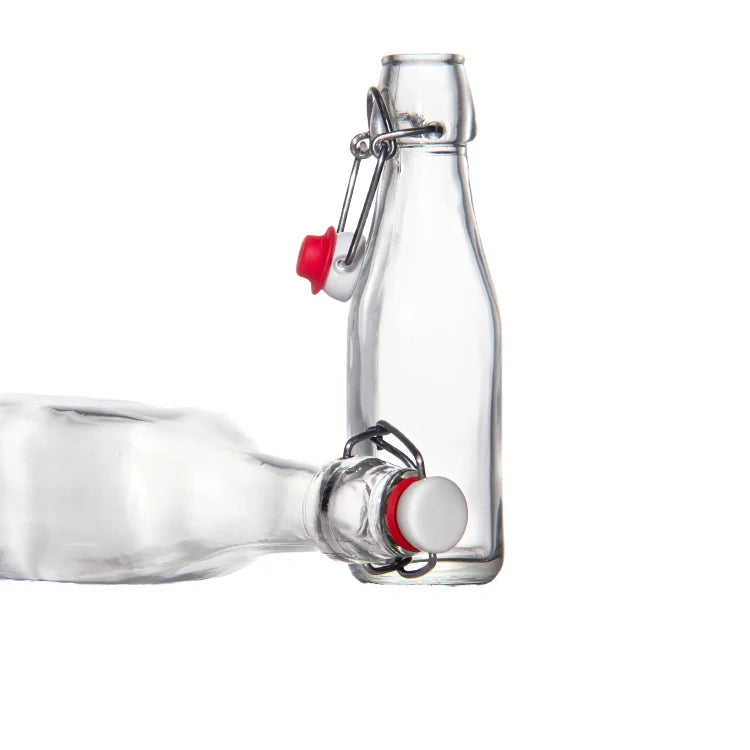 250ml 500ml 1000ml Empty Glass Bottle with Clear Swing Top Stopper Glass Beer Bottle for Juice and Water