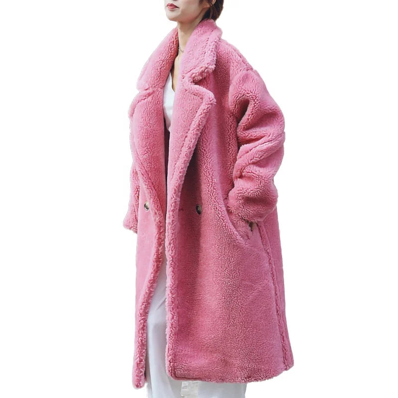 Autumn Winter Teddy Bear Fur Coat Women Warm Soft Fur Overcoat Female Shearling Teddy Coat