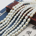 White Oval Glass Pearl Beads  4/6/8mm for DIY Variety of Accessories Clothing and Hand Accessories