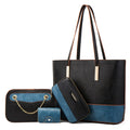 China Custom Tote Hand Bag Contrast Color Cheap Bags in 4 Pieces Women Fashion Tassel Decoration Bag Sets 3 Piece Handbags