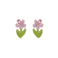 Fashion Cute Oil Drop Flower Earrings Exquisite Trendy Y2K Jewelry Enamel Stud Earrings for Women Girls