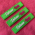 Sustainable Green Color Private logo PVC Rubber Labelbeautiful Design Embossed Rubber Bag Label