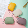Fashion Luxury Genuine Leather Zipper Cute Small Mini Pocket Change Coin Wallet Purse Pouch Case Holder Unisex Lymech Custom