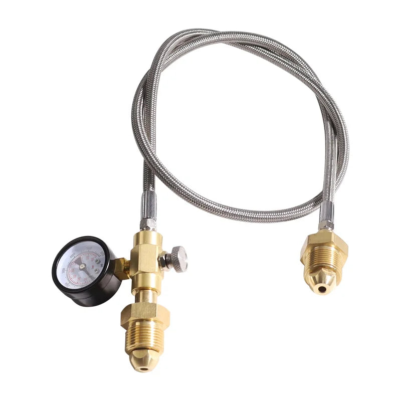 Argon Helium or CO2 Transfill Adaptor CGA580 to CGA580 36"/6ft - Fill Small Welding Tanks