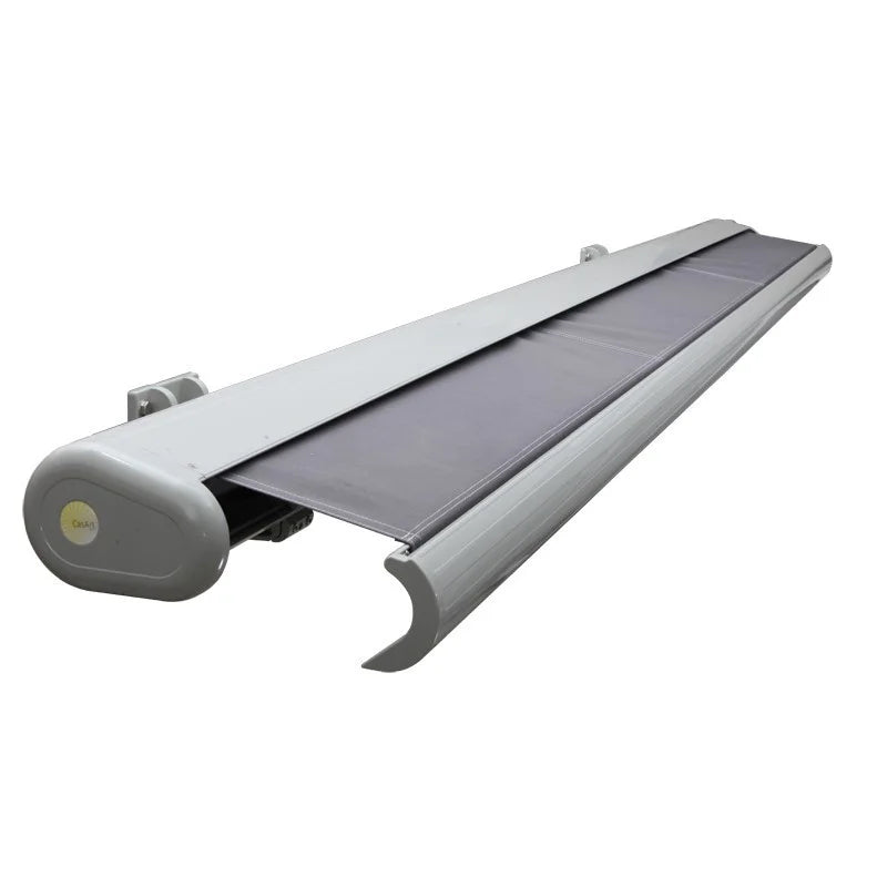 Aluminum Alloy Frame PU Coated Polyester Sail Electric Remote Control Full Cassette Motorized Retractable Awning Removable Cover