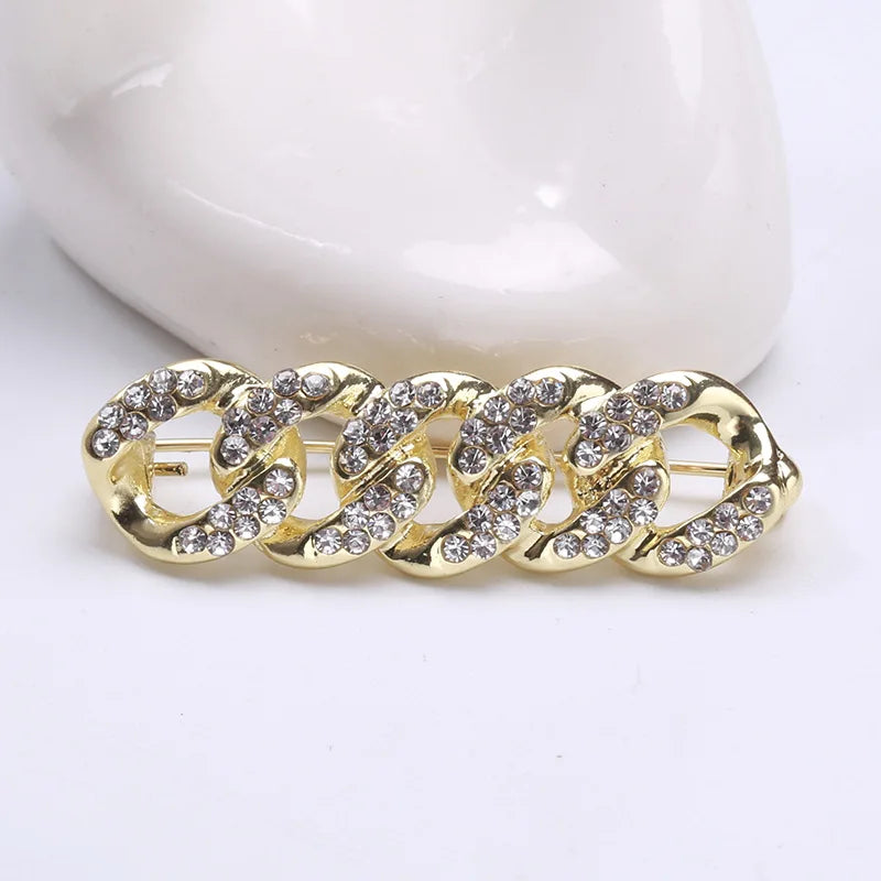Fashionable Crystal Chain Brooch Pin Rhinestone Brooches for Ladies' Bags for Wedding Party Gifts for Children