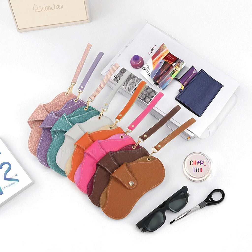 YY Soft PU Leather Glasses Case for Women Portable Sunglasses Box Bag with Fashion Accessory Cosmetic Eyeglasses Case Bag