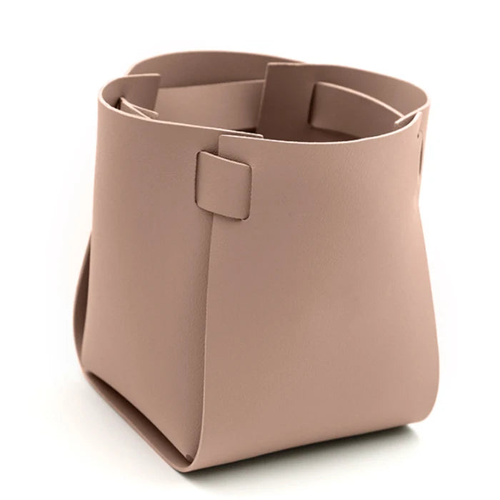 Artificial Leather Flower Basket Indoor Rose Bouquet Pot Flower Arrangement Plant Pot Holder Planter Decor Florist Accessories