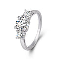 Hot Pretty Jewelry 925 Sterling Silver Moissanite Round Wedding Diamond Woman's Eternity Ring