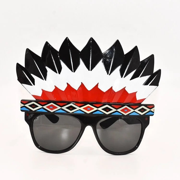 Hot Sales Cheap Multi-Color Indian Style Crazy Party Sunglasses Gradient PC Frame Acrylic Lenses Light Weight UV Protection