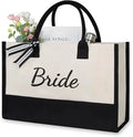 Canvas Cartoon Pattern Tote Bag for Bridal Shower Gifts Bride Wedding & Bachelorette Shoulder Bag