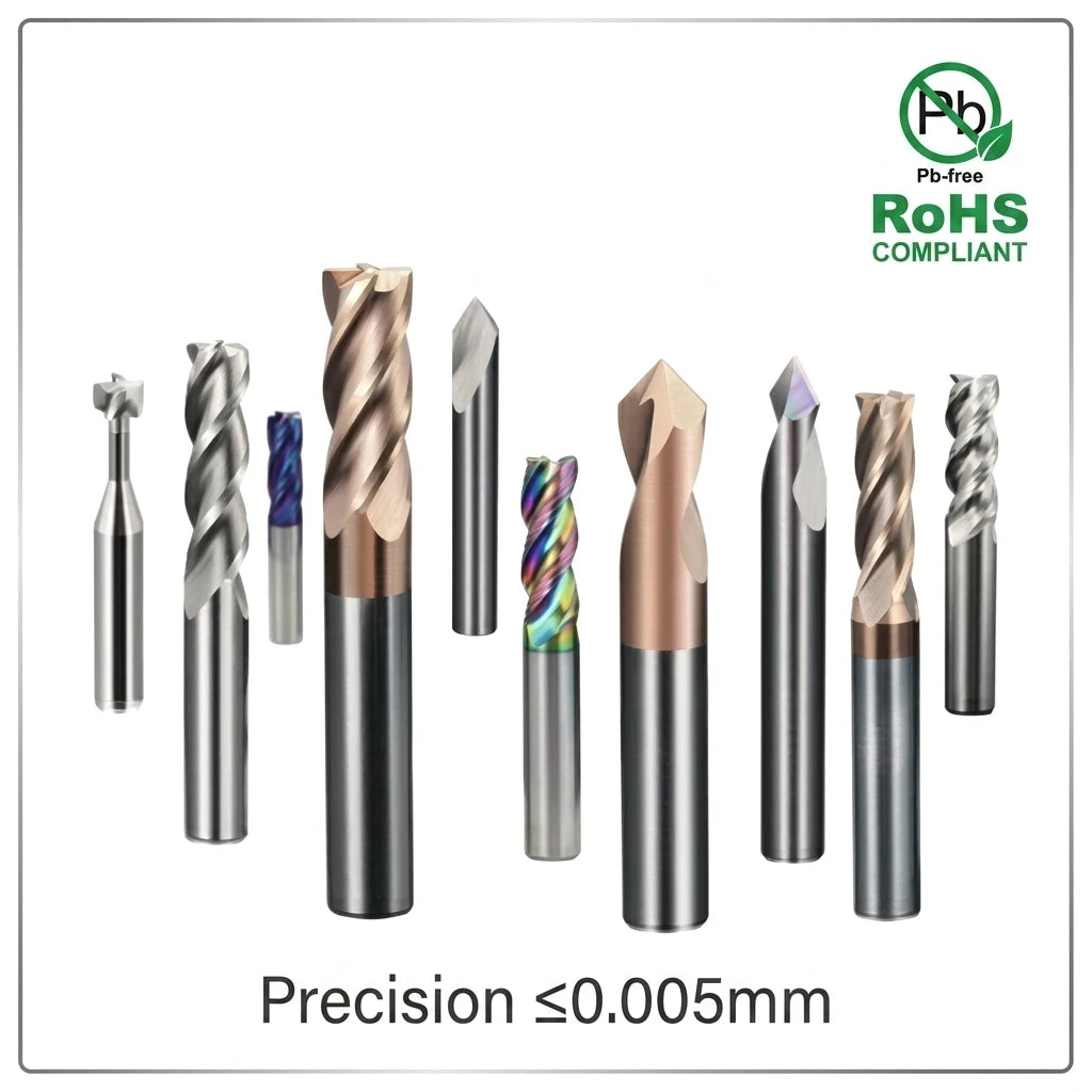 CHENGZHEN HRC55 4-Flute High Precision End Mill - â‰¤0.005mm Tolerance AlTiN Coated CNC Tool RoHS Certified