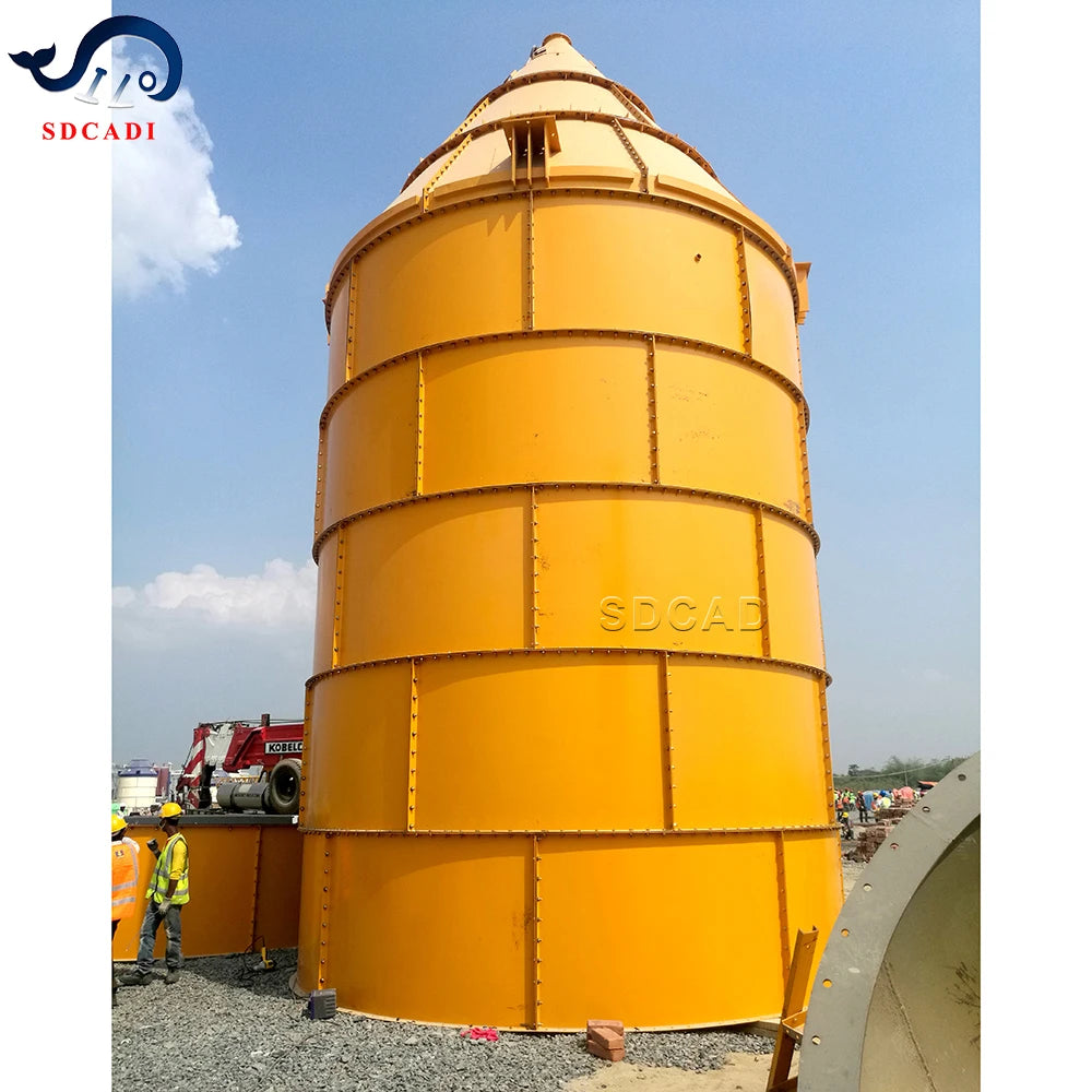 2000 Ton Heavy Duty Bolted Cement Powder Storage Silo Modular Structure for Commercial Concrete Plant Setup