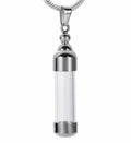 Cylinder Memorial Urn Necklace Ash Keepsake Stainless Steel Cremation Urn Pendant Perfume Glass Bottle Cylinder Glass Cremation