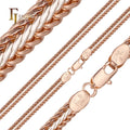 5mm FJ Fallon Fashion Jewelry Foxtail Compact Link Chain Plated in Rose Gold Two Tone Brass Based