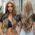 Japan Future Fiber Brown Lace Front Wig Highlight Wig Good Quality Synthetic Wigs for Women Natural 13x1x5 Lace Hair