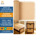 Factory Wholesale Customized Rattan Cane Webbing Roll Natural Wicker Woven Material Rattan Sheet
