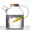 Classic 60 oz 1800ml Stovetop Safe Handblown Custom Glass Tea Pot with Filter and Bamboo Lid  for Coffee and Loose Tea