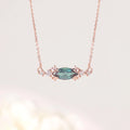 OL1025 Innovative and Creative Designs Jewelry Wholesale Marquise Cut 5x10mm Lab Alexandrite 925 Sterling Silver Necklace