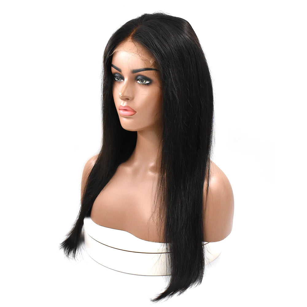 2024 High Density Transparent Lace Frontal Wig 100% Original Human Hair Straight Lace Frontal Wigs