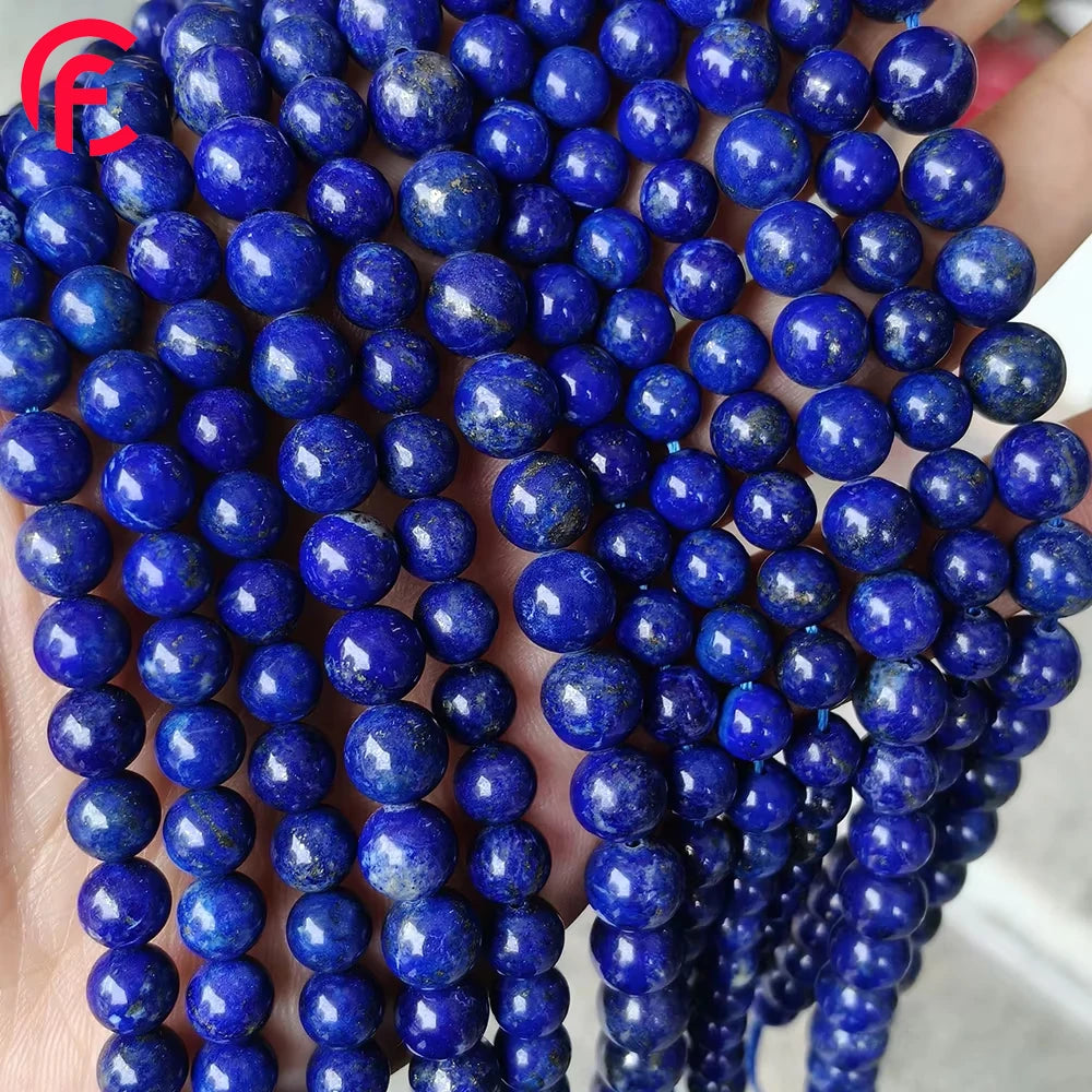 Wholesale 4/6/8/10/12mm Natural Stone Lapis Lazuli Quartz Crystal Loose Round Beads for Jewelry Making DIY Bracelet Necklace